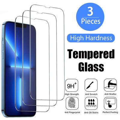 3 шт. закаленное стекло для iPhone 16 15 14 13 12 11 Pro XR X XS Max протектор экрана для iPhone 12 Pro Max Mini 7 8 6 6S Plus SE стекло