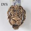 Accents Lion Artistic Modern Wall Sculpture Resin Retro Bronze Decorative Art 3d Animal Head Metallic Brass Style Art Figurine Hollow Hanging
