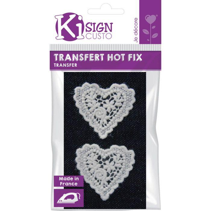Iron-on Transfer Lace 2 Hearts 4cm