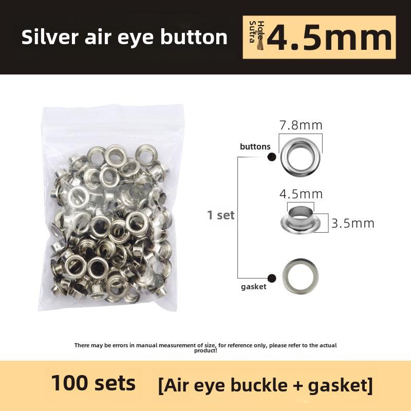 Набор из 200 металлических люверсов 10 цветов диаметром 5 мм с плоскогубцами