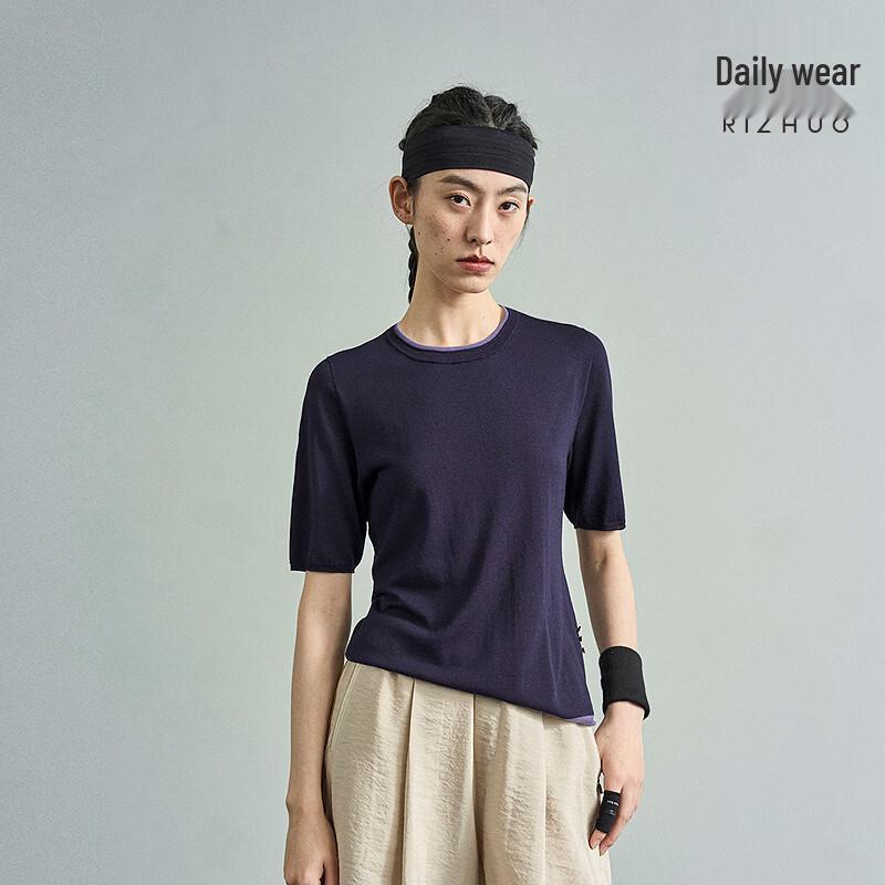 Женская бесшовная футболка Rizhuo с имитацией двойки