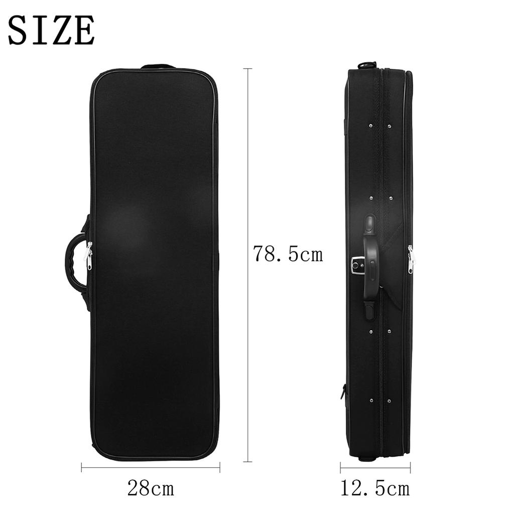 IRIN 4/4 Black Violin Case High Quality Oxford Cloth Foam Square Violin Box Bag With Hygrometer Lock Violin Accessories