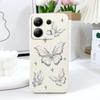 Silver Butterfly Phone Case For Xiaomi Redmi Note 14 13 12 12S 11 11S 10 10S 9 9S Pro Plus 4G 5G Liquid Silicone Cover