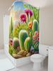 Cactus Garden Shower Curtain Vibrant Desert Plants Artistic Print Waterproof Bathroom Decor Easy To Install and Maintain