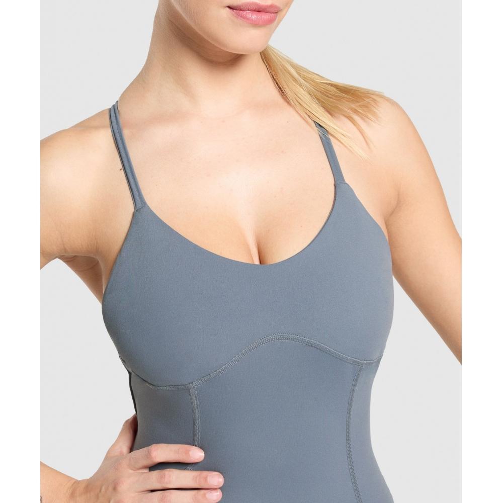 Gymshark Strappy All In One Iron Blue B9a1r Uctm