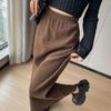 Women's Retro Wool Plaid Midi Skirt Autumn Plus Size Slim-Fitting A-Line Skirt for Pear Body Shape