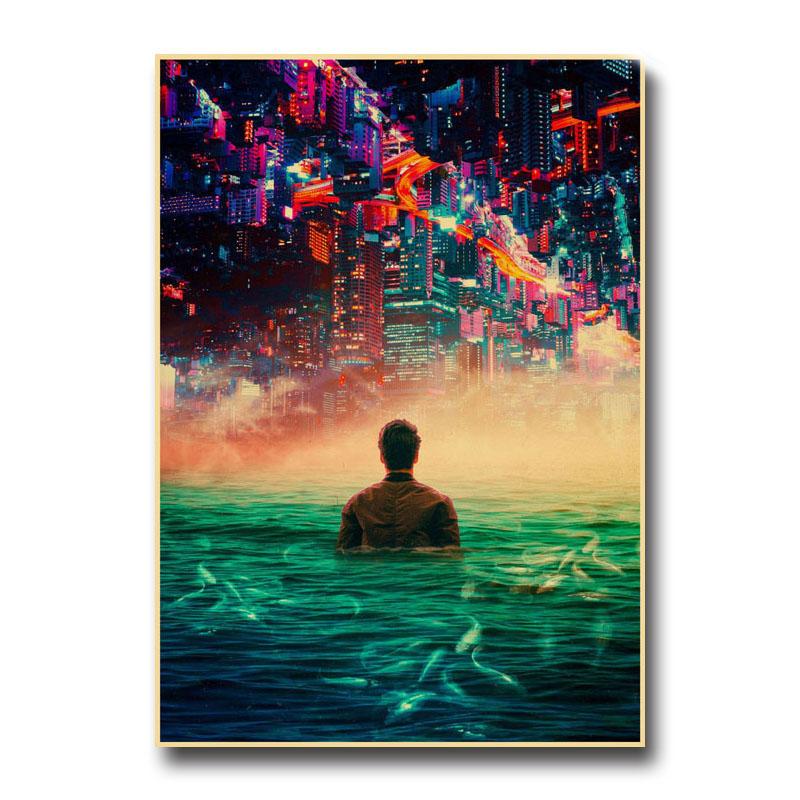 Vintage Astronaut Space Dreaming Poster Fantasy Flower NIght Wall Art Home Decoration Kawaii Room Decor Quality Canvas Posters