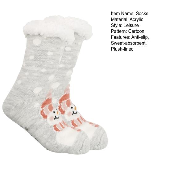 1 пара зимних носков с рисунком Санта-Клауса и лося, с плюшевой подкладкой, сохраняющих тепло, рождественские носки с высоким голенищем, гетры для ног, осенне-зимний подарок на праздник