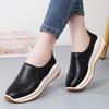 Женские туфли на танкетке, массивные, лоферы на платформе, повседневные, на толстой подошве, обувь-лифт, слипоны, обувь для тряски, большой размер