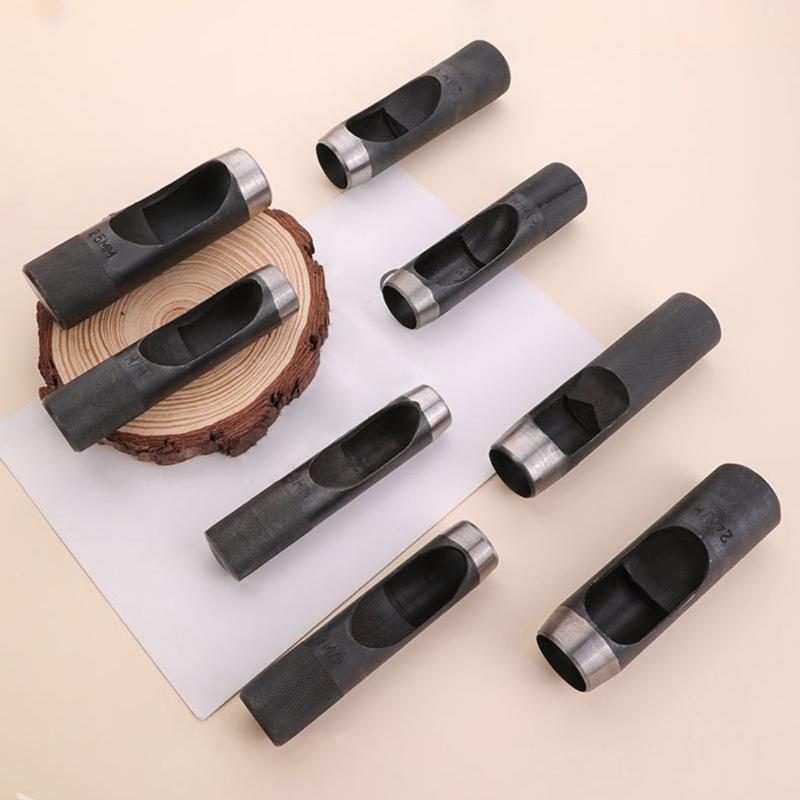 17Pcs Leather Hole Punches Set 4mm-20mm Round Hole Puncher Tool Hollow Hole Punching Tool for Leather Belt Watch Band