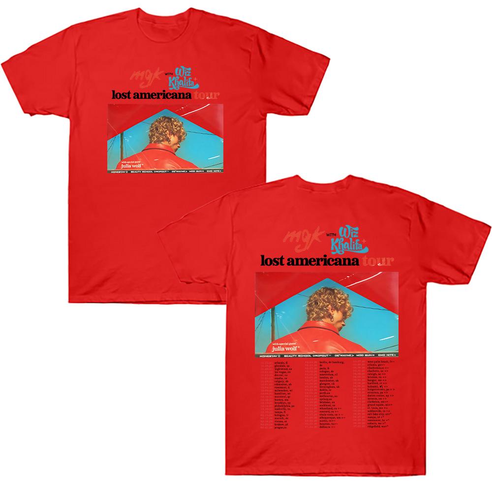 Rapper MGK Lost Tour 2026 T Shirts Unisex Round Neck Cotton Clothes Unisex New Short Sleeve Tees Summer Breathable Streetwear