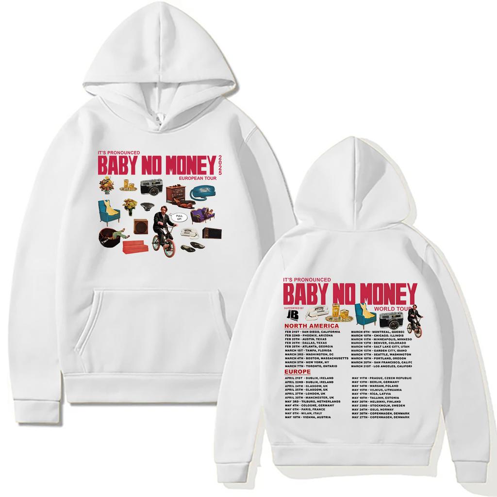 Bbno$ Новые толстовки It's Pronounced Baby No Money European Tour 2025 Толстовка Мужская Женская Пуловеры Harajuku Креативная Осенняя Одежда