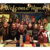 Large Welcome Home Banner, Black Gold Welcome Home Party Supplies Decoration, Family Gathering Party Supplies Decoration (9.8 X 1.6 feet)