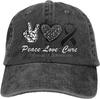 Кепка с информацией о меланоме Peace Loves Cure Женская бейсболка в подарок Ковбойские шляпы Четыре сезона Джинсовая кепка Унисекс Кепка Повседневная один размер