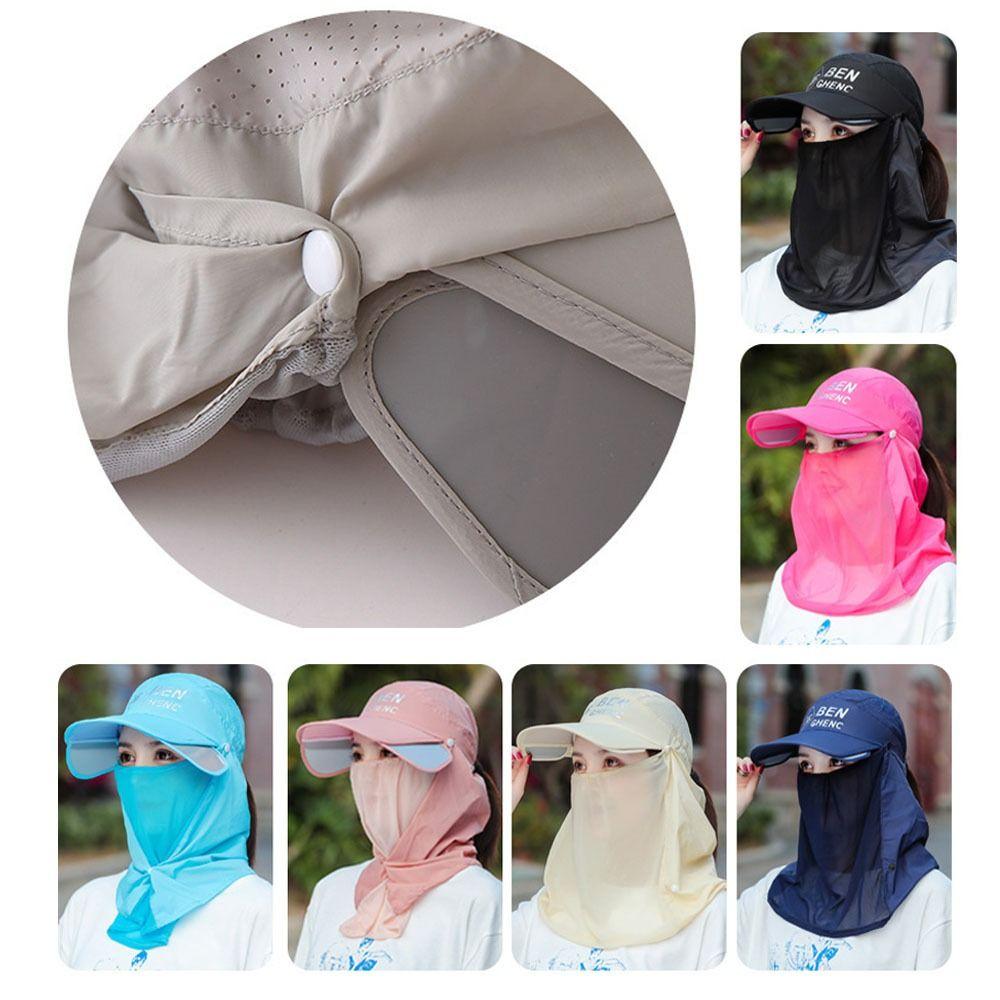 Breathable Sunscreen Ice Silk Cap Protective Shield Full Face Mask Women Sun Protection Cap