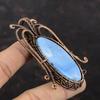 Подвеска Owyhee с синим опалом и драгоценным камнем, медная проволока, кулон ручной работы, ювелирные изделия из проволочной обмотки, стильный кулон, подарок для нее, медные украшения