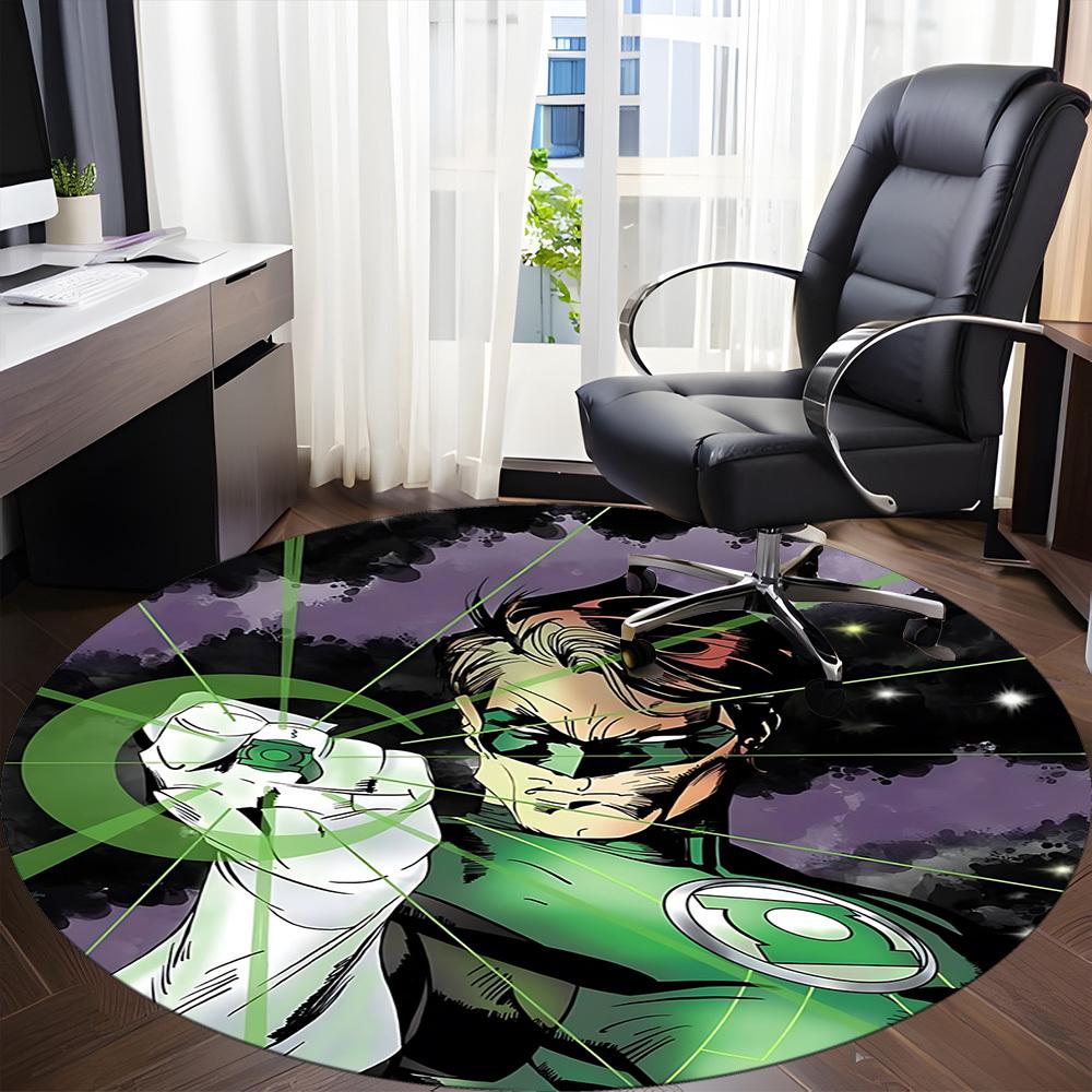 1pc Green Lantern, Superhero Chair Carpet for Office Non-Slip, Indoor Non-Slip Washable Carpet, Non-Shedding Mat For Office yy251030082