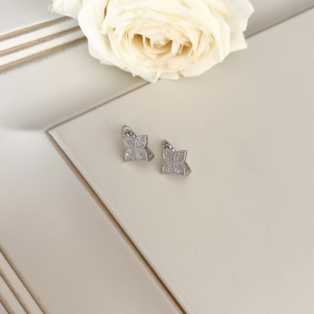 Серебряные серьги с фианитами (2142546)