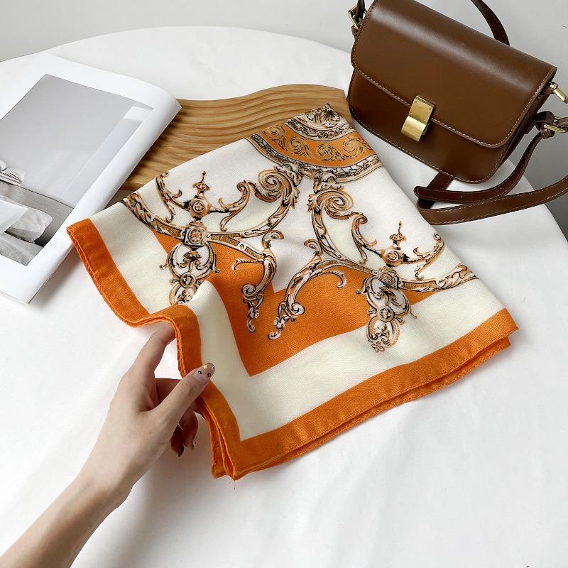 Fashion Geometric Chain Printed Square Scarf Versatile Women S Decorative Neck Scarf