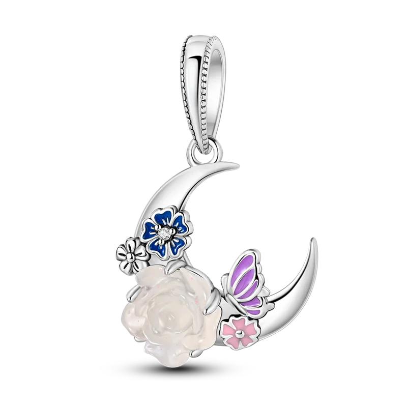 Charms Plata De Ley Evil Blue Eyes Copper Sun Star Elk Dinosaur Flower Charm Of Original Fits Women Anniversary Diy Jewelry
