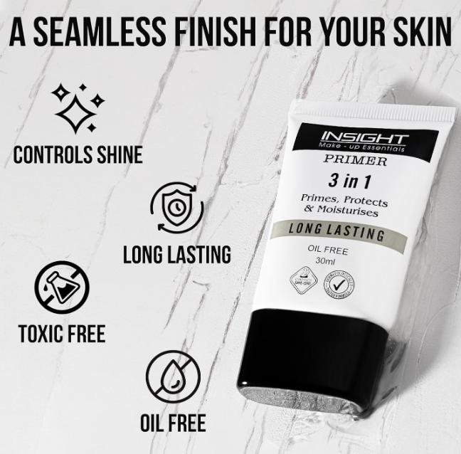 Insight Cosmetics 3 in 1 Primer for Face Makeup, Hydrating, Lightweight & Long- Lasting, All Skin Types, 30ml