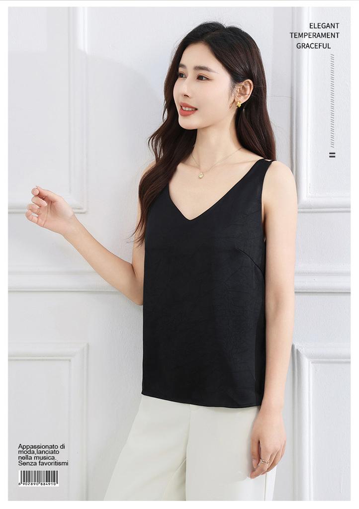 Summer Solid Color Hanging Temperament Commuting Sleeveless Camisole Top
