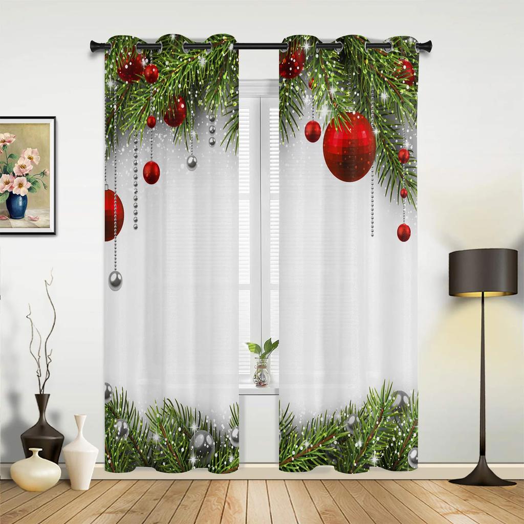 Christmas Snowflakes Window Curtains Decor for Home Bedroom Kitchen Living Room Christmas Ornament Xmas Gifts Navidad Natal