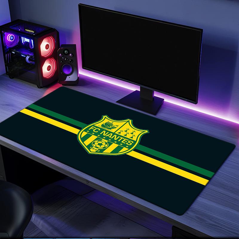 Fc Nantes Crest Design mouse pad, rubber base, esports desk mat, mouse pad for gamers and office use, gaming desk , easy to clean mat