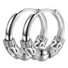 Punk Stainless Steel Round Circle Totem Hoop For Men Women Hip Hop Ear Piercing Earrings