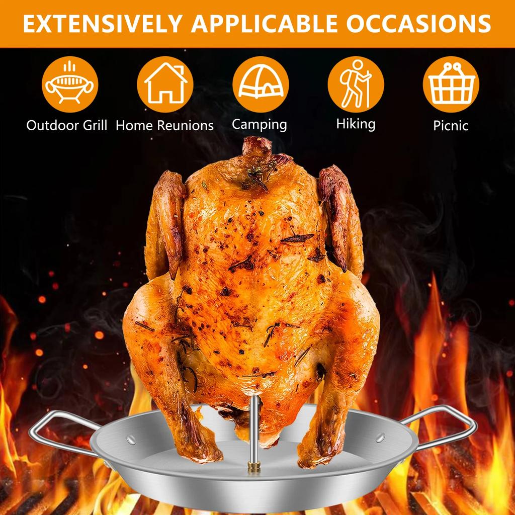 Vertical Skewer 304 Stainless Steel Pastor Skewer for Grill Durable Vertical Skewer Stand with 3 Removable Spikes 8/10/12 Inch