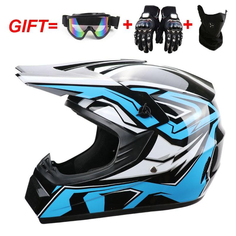 Full Face Motorcycle Helmet Off-Road ATV Dirt Bike Downhill Mountain Karting Adult Unisex ABS Safety Gear