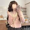 Lace Cardigans Women Y2k Kawaii Spring Autumn Japanese Tender Gentle Fashion Long Sleeve Soft Casual Daily
