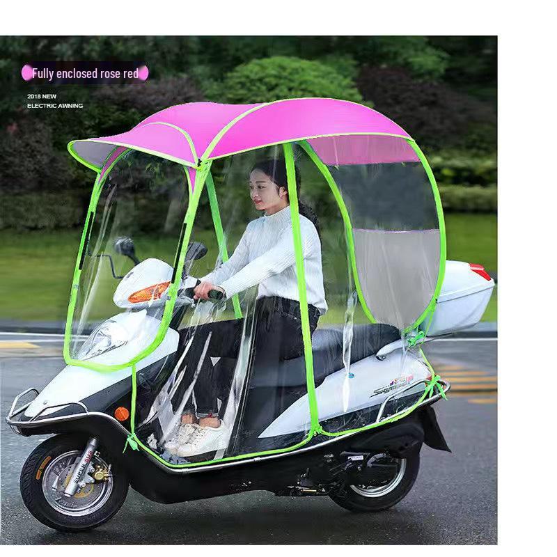 Electric Car and Motorcycle Sunshade - Battery-Powered Rain Awning with Custom Logo