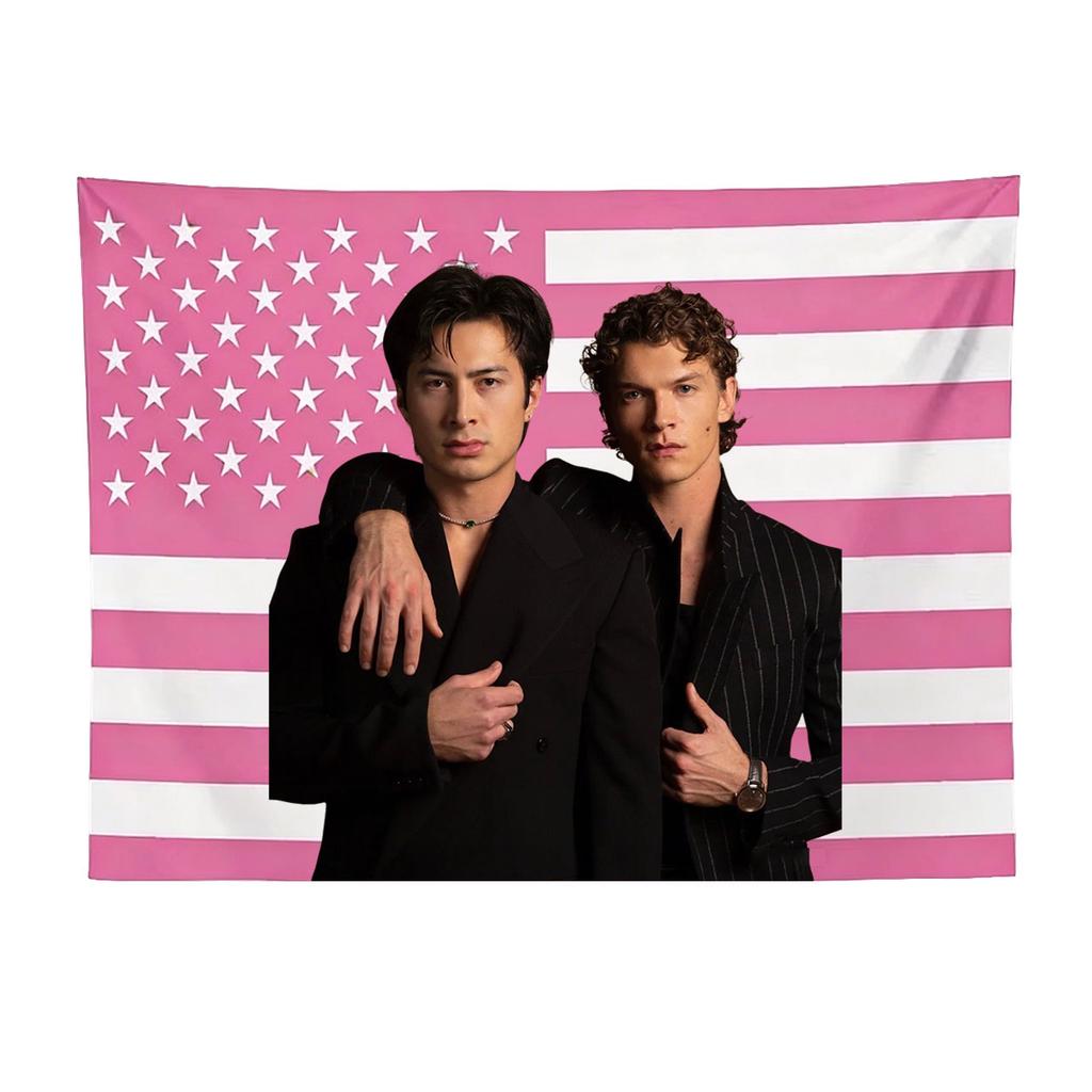 Heated Rivalry Pink Hockey Flag Ilya Rozanov Shane Hollander Tapestry Restaurant Bar Wall Decor Party Wall Cloth Background