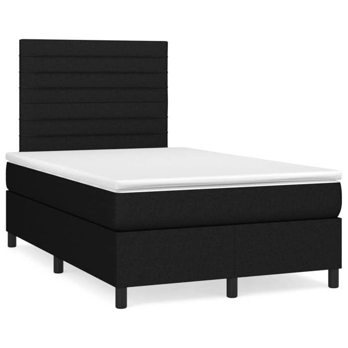 Maison Exclusive - Sommier à lattes de lit avec matelas noir 120x190 cm tissu