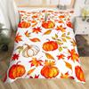 Осенний пододеяльник с тыквой Happy Fall Y'all Пододеяльник для мальчика девочки Осенний комплект постельного белья с кленовыми листьями 3 предмета Декор комнаты в стиле фермерского дома