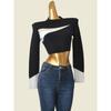 Six Wool Knitwear Color Matching High Waist Sexy Crop Top Short Sexy Half Turtleneck Export Label Cut Women's Clothes Tops