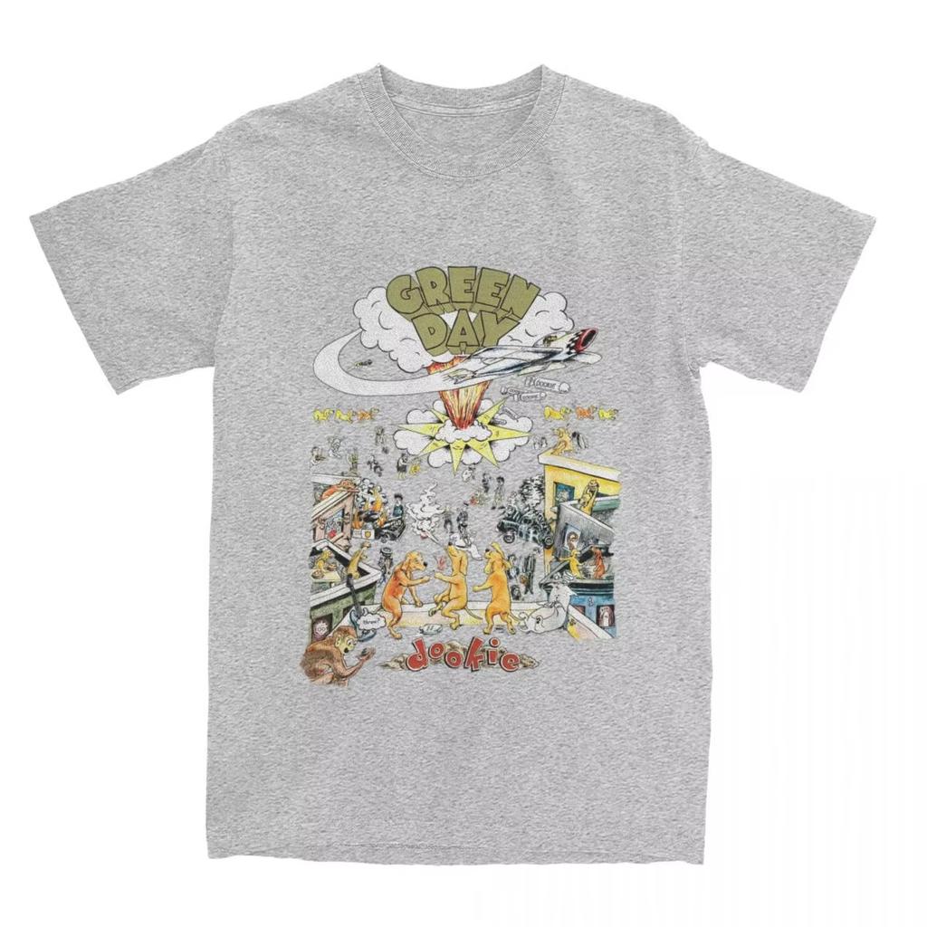 Vintage TShirt Green Days Dookie Scene 100 Cotton TShirts Vintage Tshirt for Unisexs Summer Y2K Funny Design Short Sleeve Tees