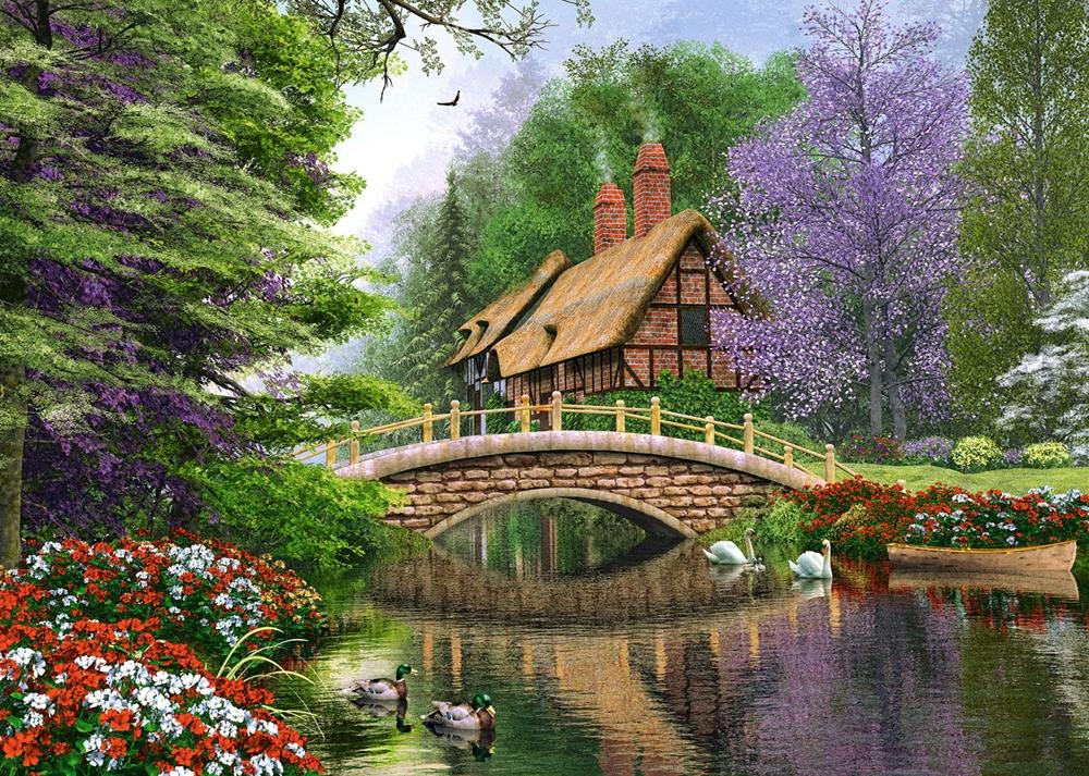 Puzzle 1000 pieces C-102365-2 River Cottage