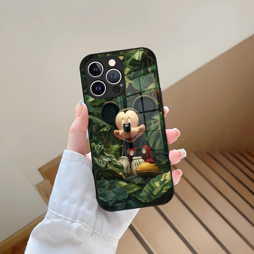 Чехол для телефона Микки Маус Закаленное стекло Для iPhone 13 15 14 12 11 Pro Max Plus Mini X XR XS 8 7 6s SE2020 Coque