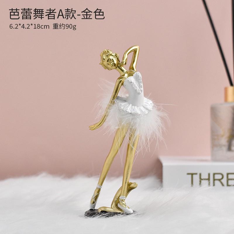 Resin Ballet Dancer Figurine Decorative Ornament Home Living Room Bedroom Gift