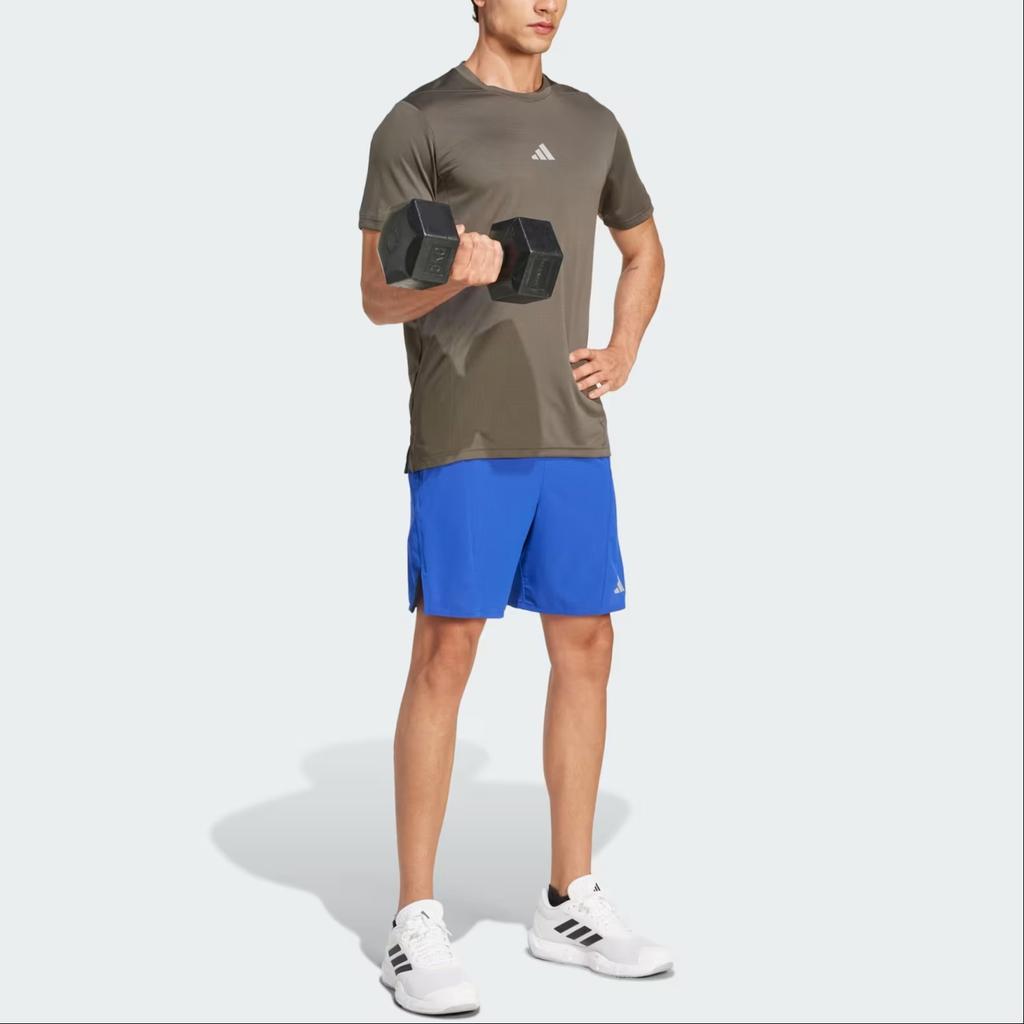 Adidas T Shirts Men's Brown Crew Neck Moderate Straight Fit IX9126