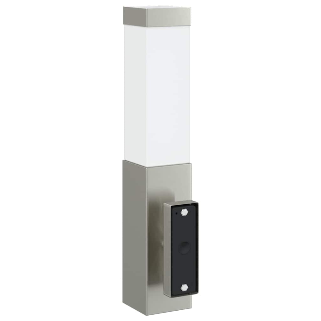 Outdoor Wall Lamp Silver 10.5 x 6 x 33 cm Stainless Steel and Plastic