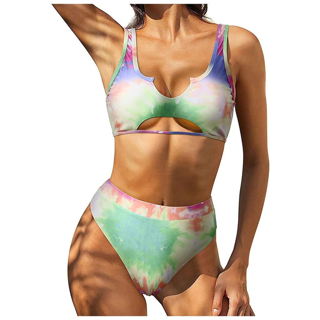 Women's Printing Padded Push Up 2 Piece Bikini Hollow Out Swimsuits Beachweart