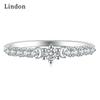 Lindon Classic Copper Alloy Zircon Ring Ladies Jewelry Wedding Promise Party Gift
