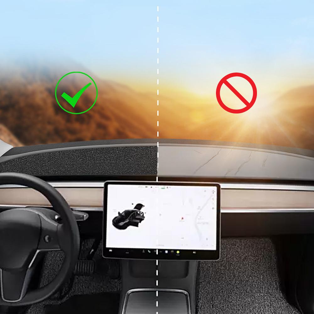 ПротивоУФ чехол на панель для Tesla Model 3 2017-2023 Model Y 2020-2024 Аксессуары для центральной консоли Коврик на панель Защитная подкладка Солнцезащитный козырек