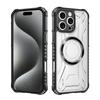 For iPhone 15 Pro Max CD Magnetic Design Heavy Duty Hard HD Clear Back Cover,For iPhone 15 Plus Rugger Armor Hard PC TPU Case