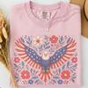 Comfort Colors Patriotic Eagle Floral Graphic Tee, Americana Celebration Shirt