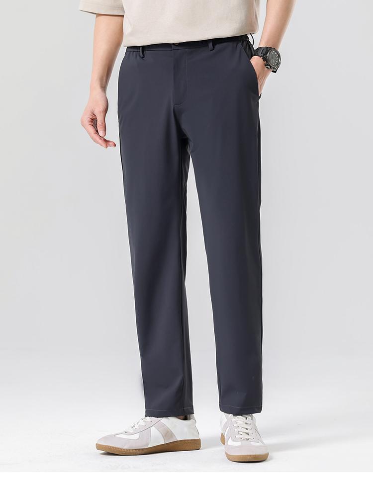Lightweight Ice Silk Four sided Bounce Commuter Lightweight Four sided Bounce Cone Versatile Men's Casual Pants