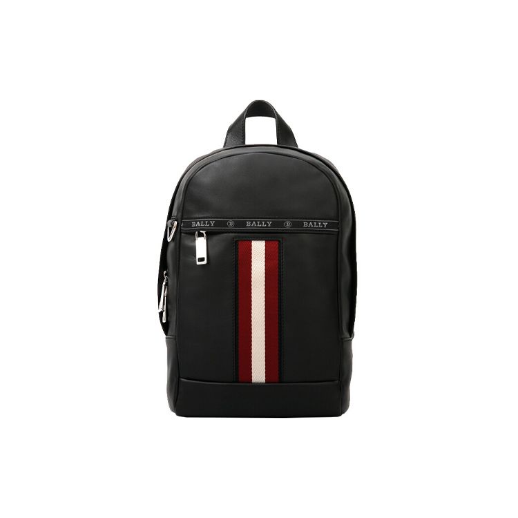 Bally Кожаная сумка через плечо в красно-белую полоску Обычная мужская сумка через плечо Черная HARI-10